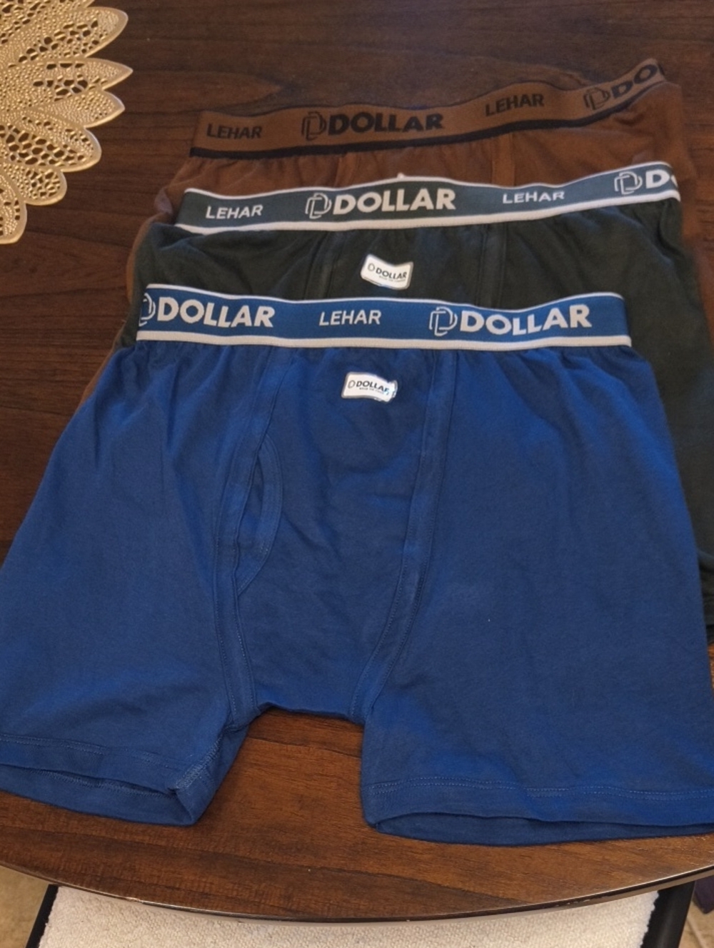 Dollar Men's Boxer Briefs 3-Pack in Blue, Green, Brown